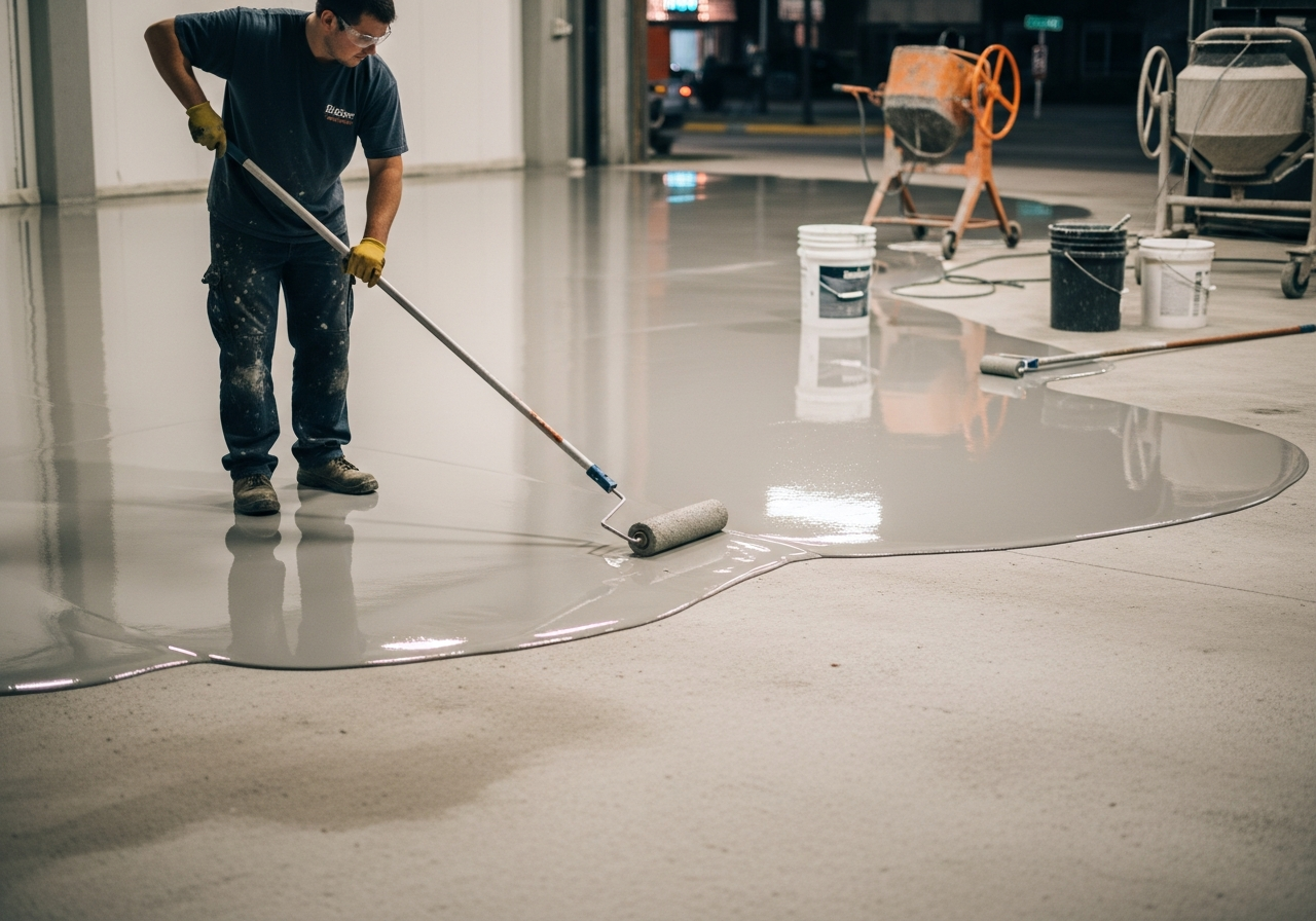 Recouvrement plancher epoxy – Gatineau